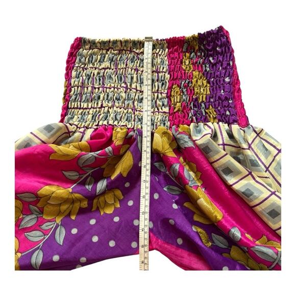 WEVEZ Wide Leg Silk Palazzo Pants | One Size | Multicolor | Boho Festival - Picture 6 of 10